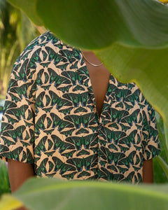 Hawaiian Shirt - Blush Butterflies