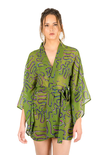 Kimono Kawaii Culebras Esmeralda
